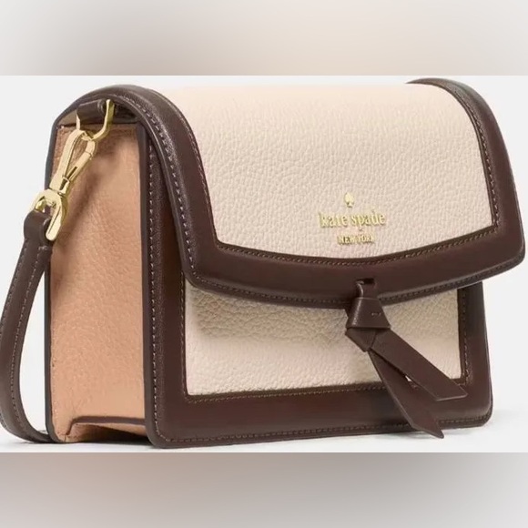 kate spade Handbags - Kate Spade Cream and Brown Knot Leather Crossbody Bag